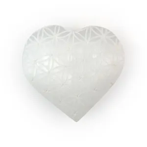 Selenite Heart Flower of Life