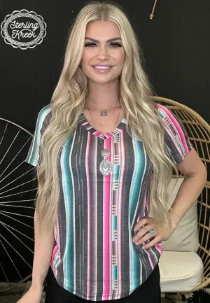 Serape City Heart Top