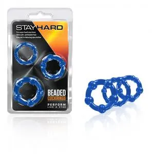 STAY HARD BEADED COCKRINGS 3PC SET BLUE