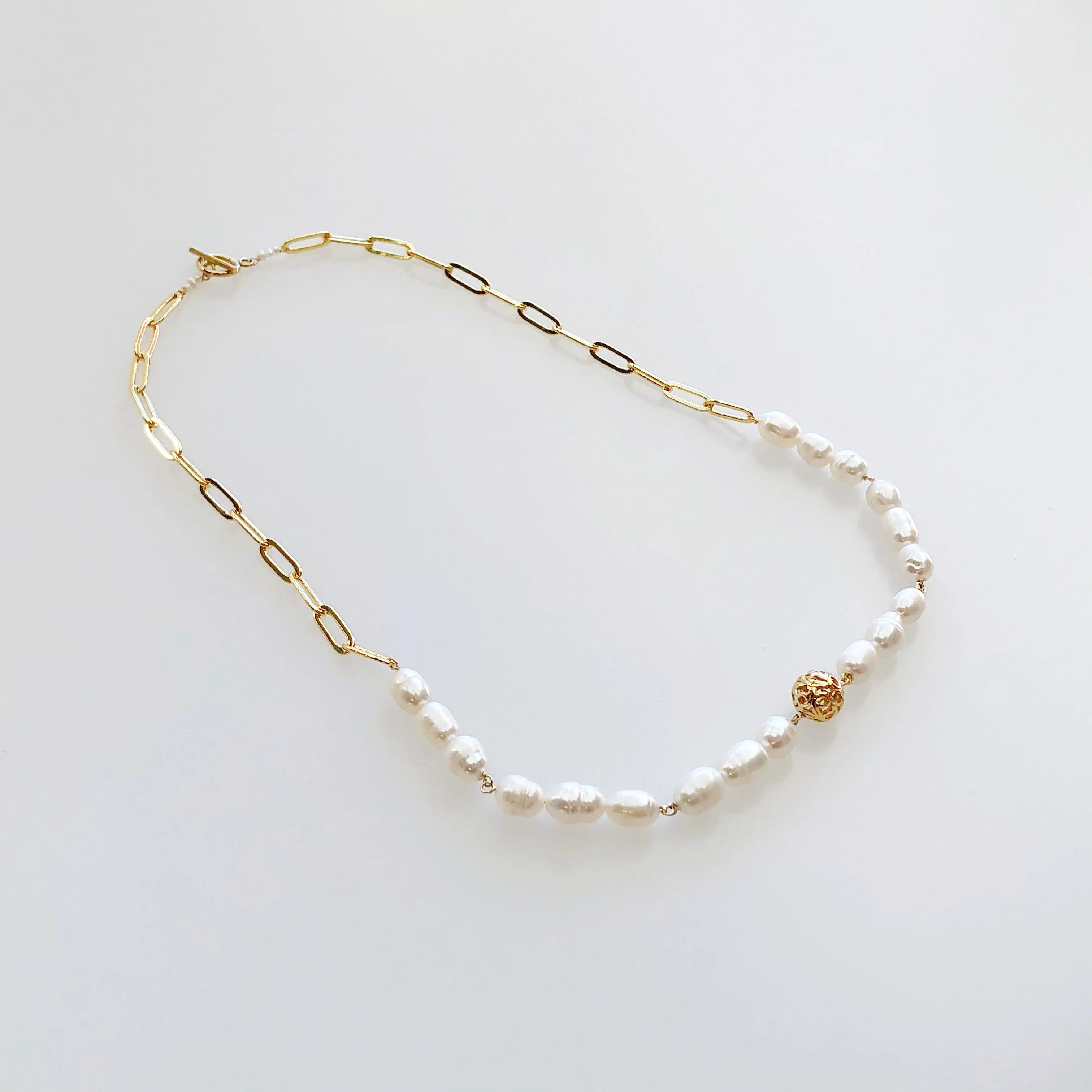 The Cloud Baroque Pearl and Chain Necklace