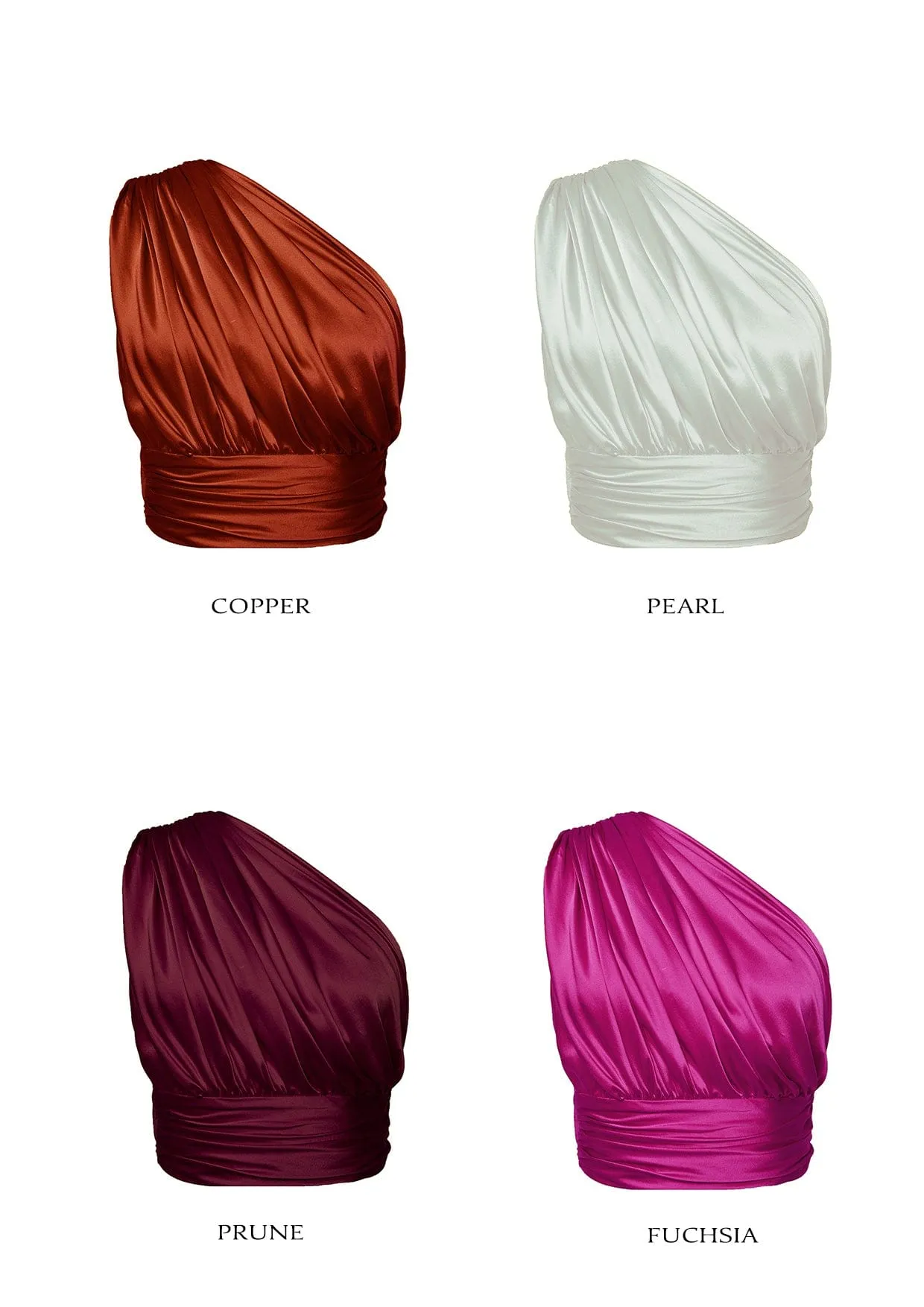Venus Asymmetrical Silk Crop Top