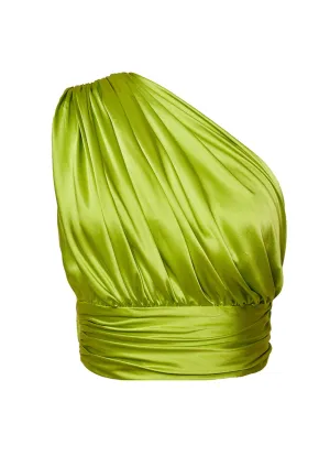 Venus Asymmetrical Silk Crop Top