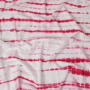 Vibrant Pink and White Tie-Dye Cotton Lawn Fabric, 110 cm Width-D19662