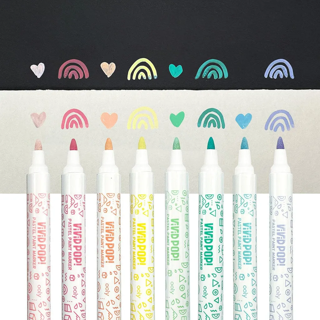 Vivid Pop! 8 Water Based Paint Markers - Pastel