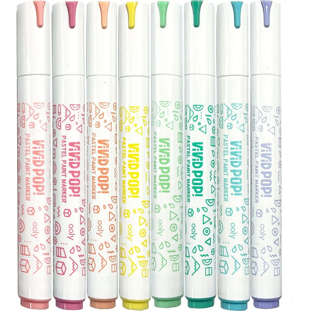 Vivid Pop! 8 Water Based Paint Markers - Pastel