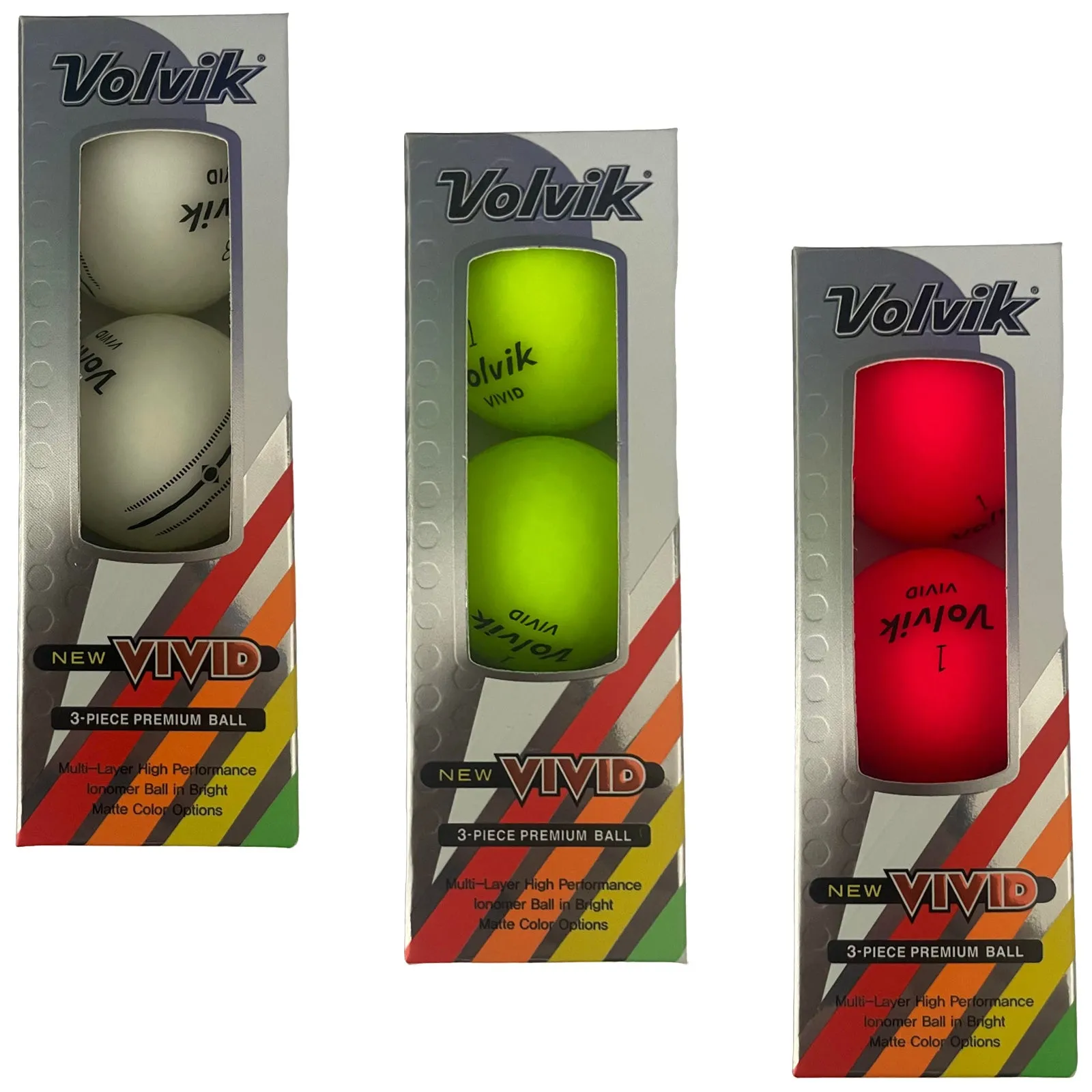 Volvik Vivid 3 Lines Golf Balls