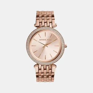 Women's Rose Gold Analog Stainless Steel Watch MK3192